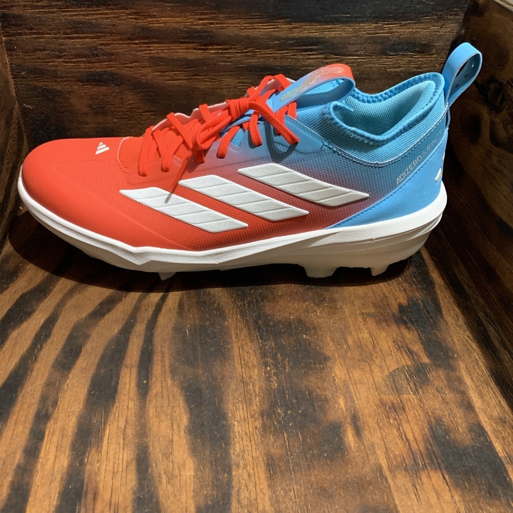 Adidas Adizero Impact TPU Candy Red/Blue Baseball Cleats Size Men's 13.5 JR7826
